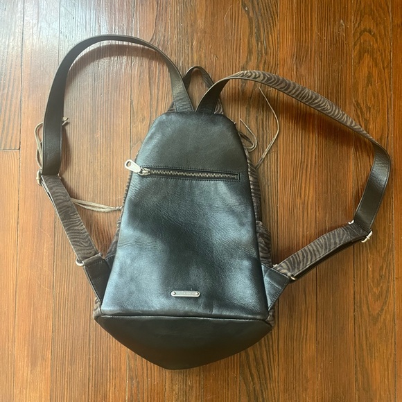 Rebecca Minkoff Black Leather/suede zebra print Backpack - Picture 2 of 9
